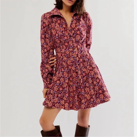 Free People Dresses & Skirts - Free People marvelous mini Mia soft & flattering corduroy dress sz 10 NWT